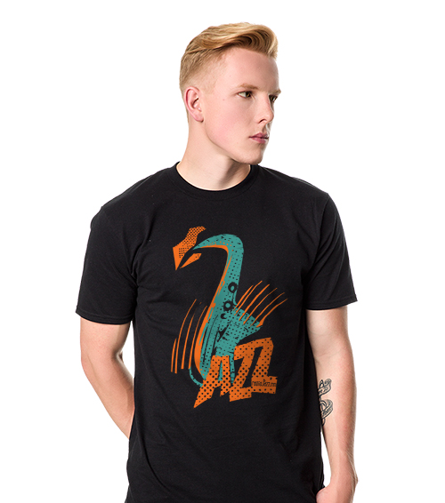 radio jazz t shirt meski czarny